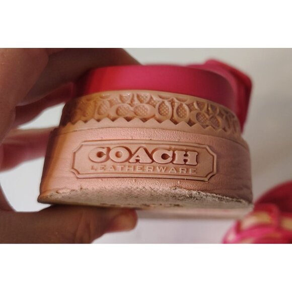 Coach Lainey Platform Flower Pink Slide Rubber Sandals, Size 7B, Buckle, READ - Picture 11 of 12